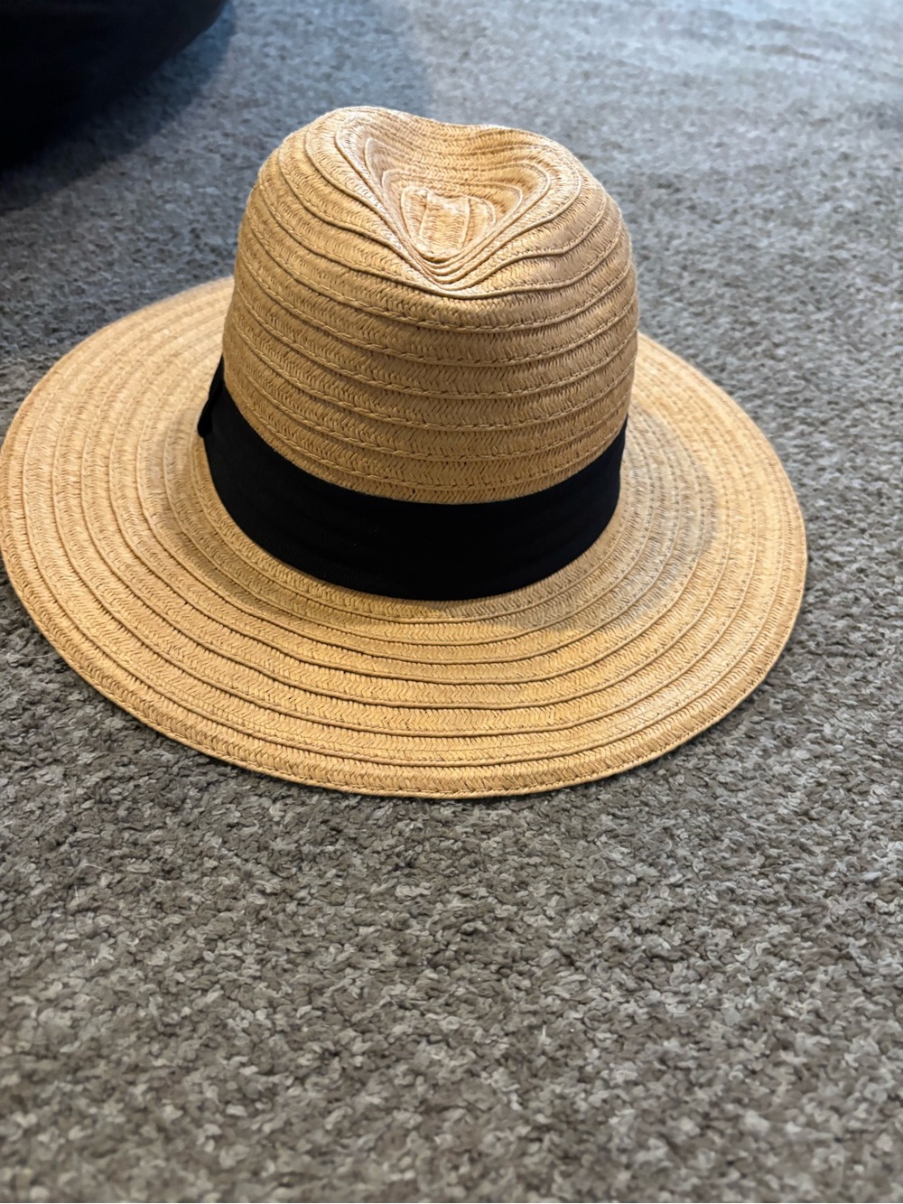 Classic Straw Sun Hat with Black Band